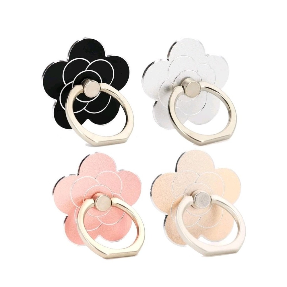 Boolavard Floral Cell Phone Ring Holder 8 PK Metal 360 Rotate Finger Grip Socket